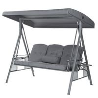columpio hollywood 3 plazas descanso - 115 x 198 cm gris