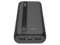 powerbank - cellularline essential 20000 mah 12 w hasta 144h de carga usb c a negro