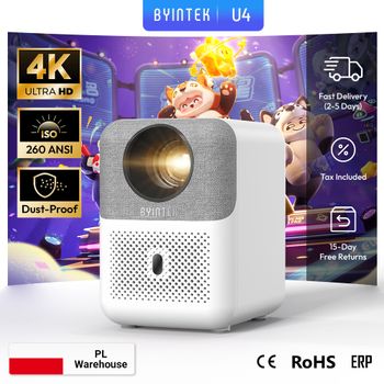 Mini Proyector de Cine en Casa Inteligente BYINTEK LOVE U4, 4K 1080P, Video Android WIFI para Smartphone