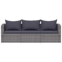 set de 3 uds sofas de jardin  sofa de exterior y cojines ratan sintetico gris