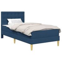 estructura de cama con colchon azul 90 x 190 cm tela vidaxl