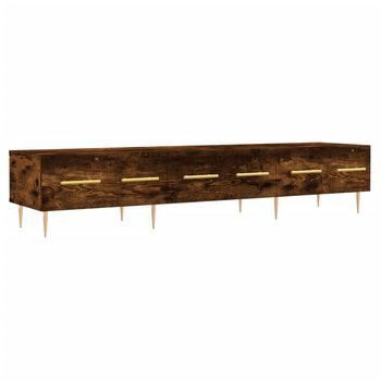 Mueble De Tv Madera De Ingeniería Roble Ahumado 150x36x30 Cm Vidaxl