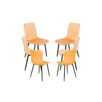 Pack 6 Sillas Guri De Terciopelo 88*40*37 Cm - Mostaza