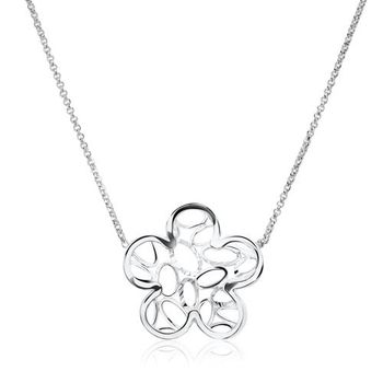 Cadena flor de plata 925