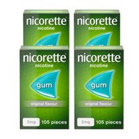 nicorette original gum 2mg - 105 pieces - 4 pack