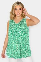 yours top verde floral sin mangas mujer curvy y tallas grandes yours