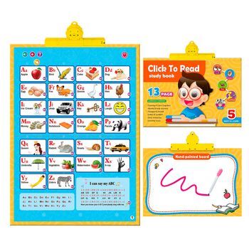 Libro De Aprendizaje Inglés Con Sonidos Y Pizarra. 38x1x27 Cm. Color: Azul Claro