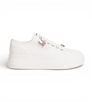 tommy jeans para mujer en0en02959 zapatillas de lona con plataforma y colgantes blanco 39 3 a 5cm cordones casual