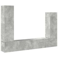 set de 4 uds muebles tv  mueble de salon  armario tv madera contrachapada gris hormigon