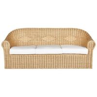 sofa de jardin de estilo boho fabricado en ratan natural con cojines de algodon livadeia