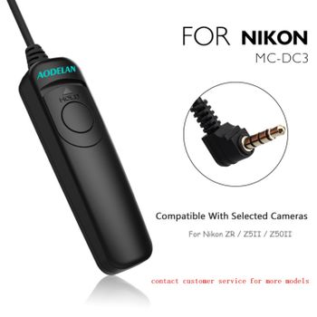 AODELAN RS-N12 Interruptor Remoto Cableado para Cámaras Seleccionadas (ZR, Z5II, Z50II); con Conector Remoto Nikon de 3,5 mm, Reemplaza el Nikon MC-DC3