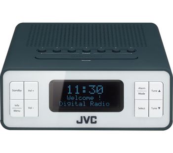 JVC RA-D38-H DAB/FM Clock Radio - Grey, Grey