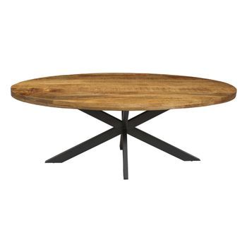 Mesa De Comedor Ovalada Bourgia En Madera Maciza De Mangolia, Ideal Para Un Comedor Acogedor.