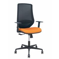 silla mardos sincro malla negra bali naranja brazo regulable