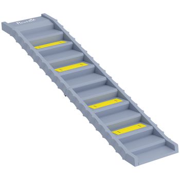 PawHut Rampa para Perros Plegable 154 cm Rampa para Perros para Coche Cama con 10 Escalones Antideslizantes Carga 25 kg Gris   Aosom España