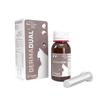 PHARMADIET Dermadual (50 ml) - Complemento Natural para el Bienestar de Piel y Pelo + Bolas de Pelo de Gatos y Hurones