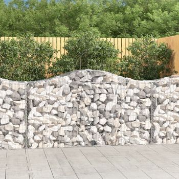 Cestas De Gaviones 2 Piezas | Gavión Para Piedras | Gavión Decorativo Forma De Arco Hierro 200x50x100/120 Cm Cfw596471