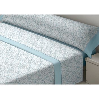 Juego De Sábanas D'or Tila Azul Cama De 180 Franela
