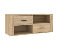 mueble para tv madera contrachapada color roble 100x35x40 cm