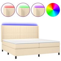 cama tapizada 203x203x128 cm  - crema