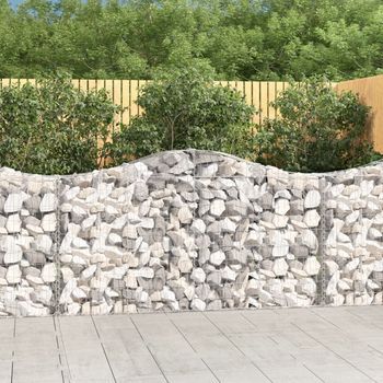 Cesta Gaviones | Gavión Para Piedras | Gavión Decorativo Forma Arco Hierro Galvanizado 200x30x100/120 Cm Cfw311405