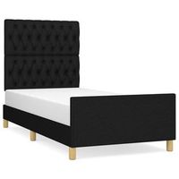 estructura de cama sin colchon tela negro 90x190 cm vidaxl