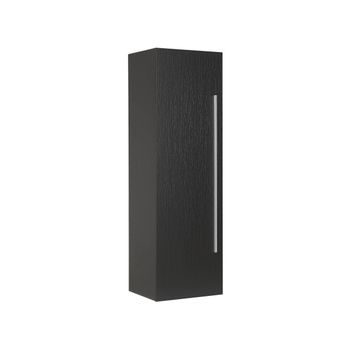 Mueble De Pared Para Baño Mdf Negro 132 X 40 Cm Con 4 Estantes Mataro
