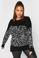 top negro con franja de estampado animal blanco mujer curvy y tallas grandes yours