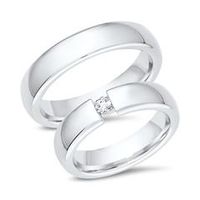 alianzas oro blanco 18 quilates con diamante