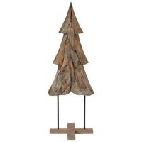 arbol de navidad marron 121 cm madera de teca maciza vidaxl