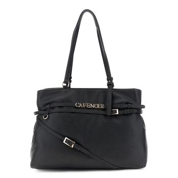 bolso de compras con efecto piel granulada black