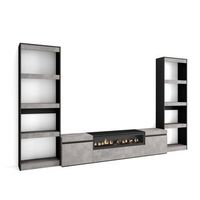 muebles de salon para tv conjunto de muebles comedor 320x186x35cm para tv hasta 80 chimenea electrica estilo moderno cemento
