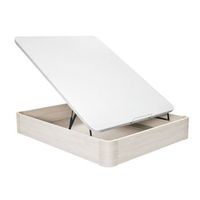 canape raso de melamina con base tapizada refuerzos de acero y tela 3d bisagras hidraulicas en color blanco artico 90x190 cm