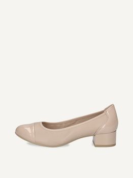 CAPRICE Pumps, beige, made of Leather and textile with Block heel, Size 41