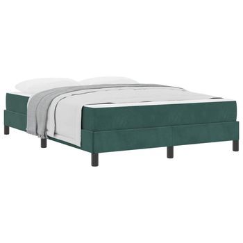 Cama Tapizada 193x140x45 Cm Madera - Verde