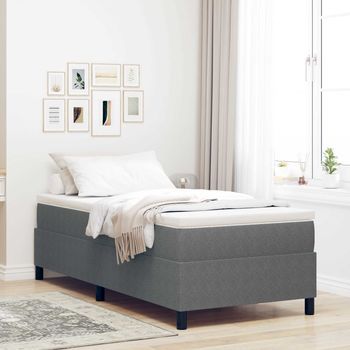 Vidaxl Cama De Plataforma Gris Claro 100 X 200 Cm Tela De Pana