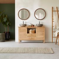 mueble para lavabo de roble macizo de 125 cm