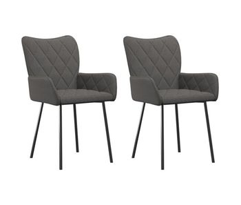 Vidaxl sillas de comedor 2 unidades tela gris oscuro