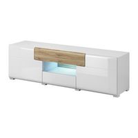 mueble para tv 160cm coleccion ohio color blanco y roble