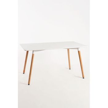 Mesa Tower Rectangular 120 X 80 Cm De Madera 76*126*70 Cm - Blanco