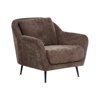 sillon tapizado de chenilla patas de hierro negras con reposabrazos asiento grueso estilo moderno sala de estar marron oscuro eiby