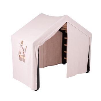 Meowbaby Casa Grande Con Escalera Plegable Para Niños, Negro/rosa