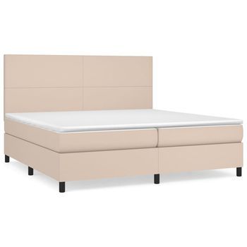 Cama Tapizada 203x200x128 Cm Vinilo - Marrón
