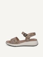 caprice sandal beige made of leather without heel size 42