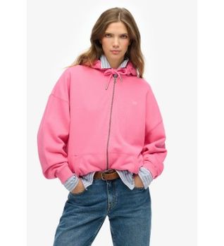 Superdry para mujer. W2012350A Sudadera con Cremallera Studios rosa (XS), Casual, Poliéster Reciclado, Sostenible