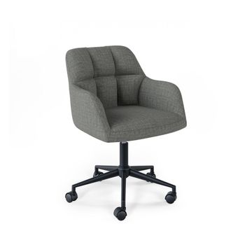 Silla de escritorio acolchada en gris oscuro