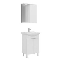 conjunto de mueble con lavabo y espejo 2 piezas  - 55 x 50 x 83 cm - blanco
