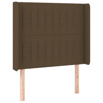 Cabecero Cama Mueble De Dormitorio Con Led De Tela Oscuro 83 X 16 X 118/128 Cm Marrón M02_0001101