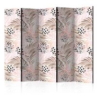 biombo - pink palm leaves ii room dividers