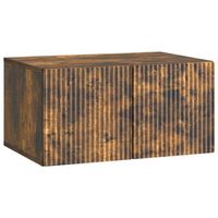 mueble para tv de pared 595 x 41 x 30 cm roble ahumado vidaxl
